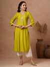 Zari Embroidered Straight Kurta