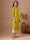 Zari Embroidered Straight Kurta