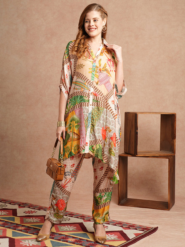 Traditional Floral Kaftan Set