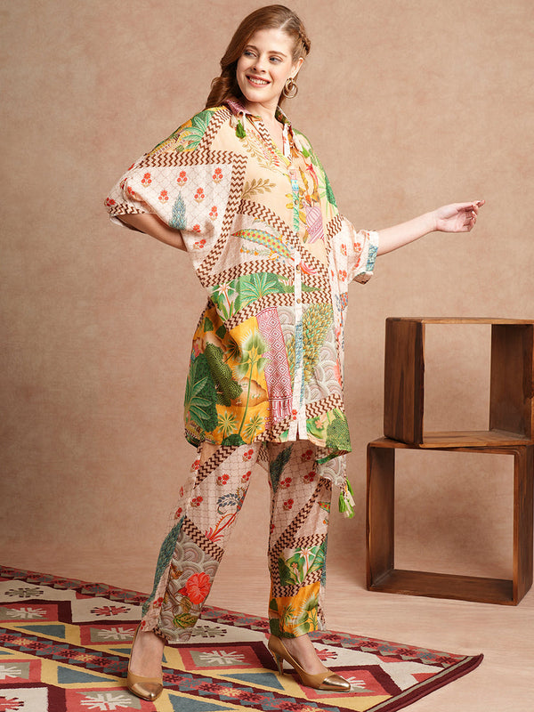 Traditional Floral Kaftan Set
