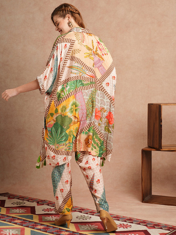 Traditional Floral Kaftan Set