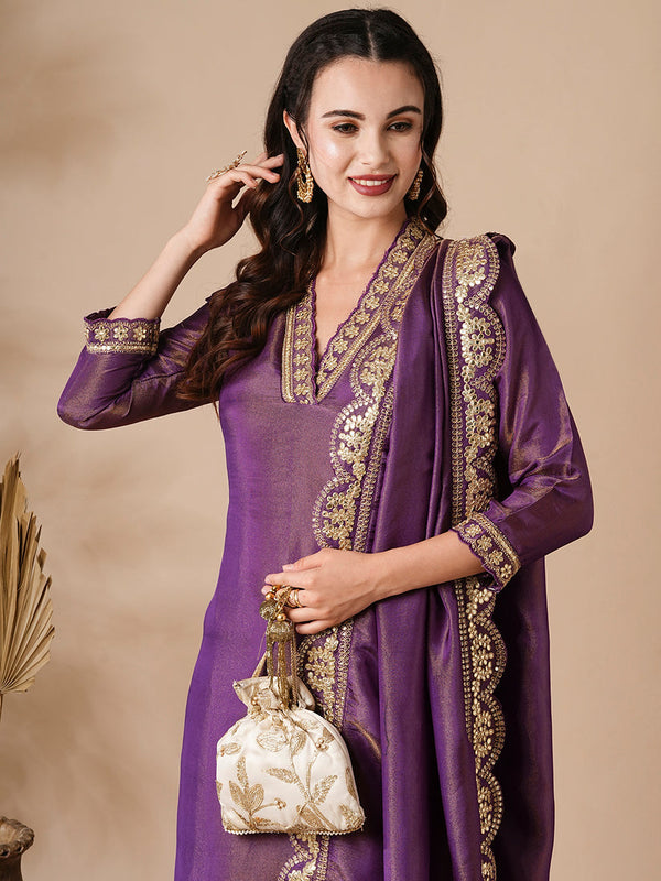 Shimmer Gotapatti Kurta Set