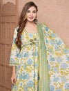 Floral Mirror Embroidered Kurta Set