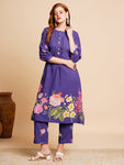 Floral Coined A-Line Kurta Set