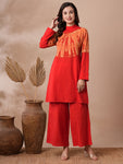 Shibori A-line Kurti Set
