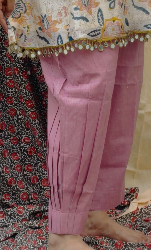 Peach Blossom Dhoti Set