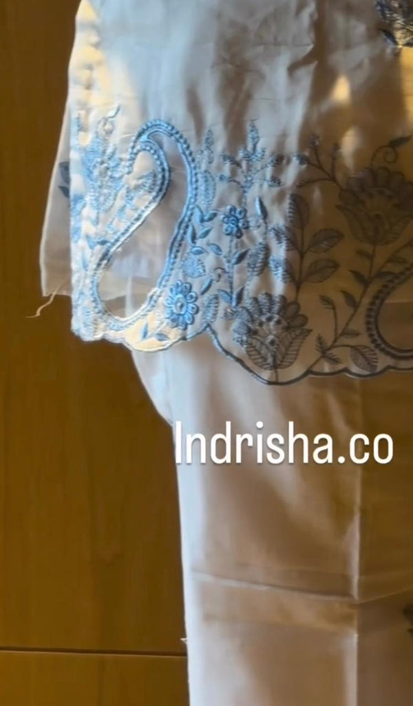 Multi colored Embroidered Co-ord set