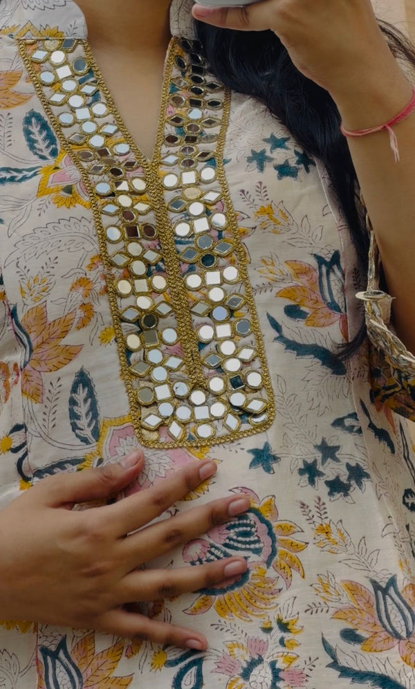 Peach Blossom Dhoti Set