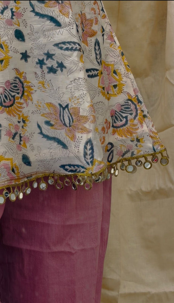 Peach Blossom Dhoti Set