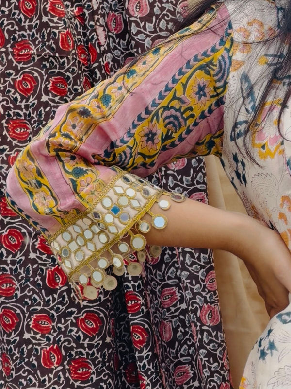 Peach Blossom Dhoti Set